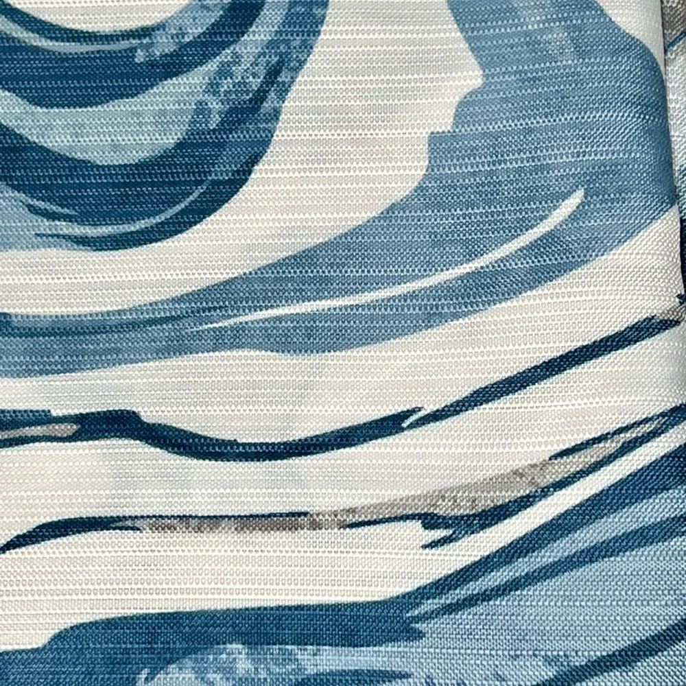 Blue Ocean Tide Fabric Shower Curtain Roller Hooks Marble Coastal